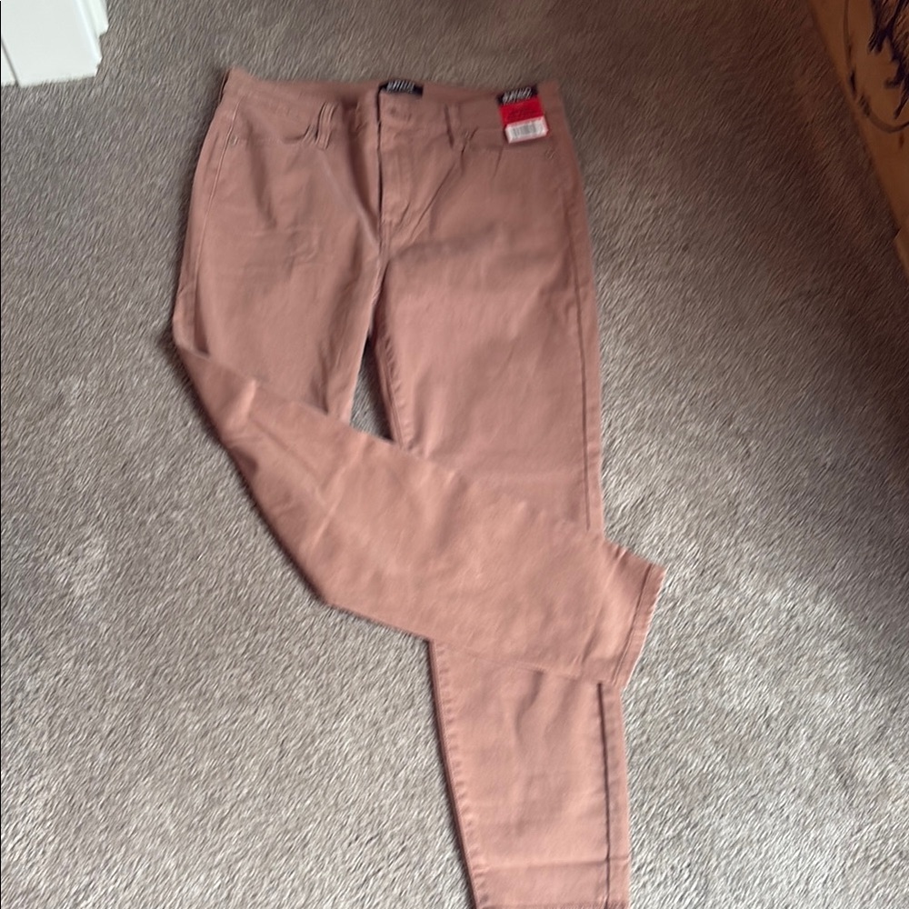 Buffalo David Bitton Soft Stretch Ankle Skinny Pants - cashew tan. New.